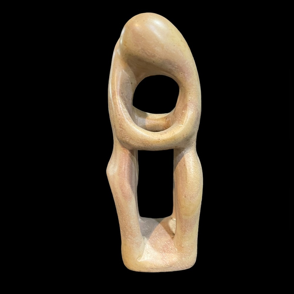 Hand Carved African Soapstone Sculpture Figurine Kenya Couple Love